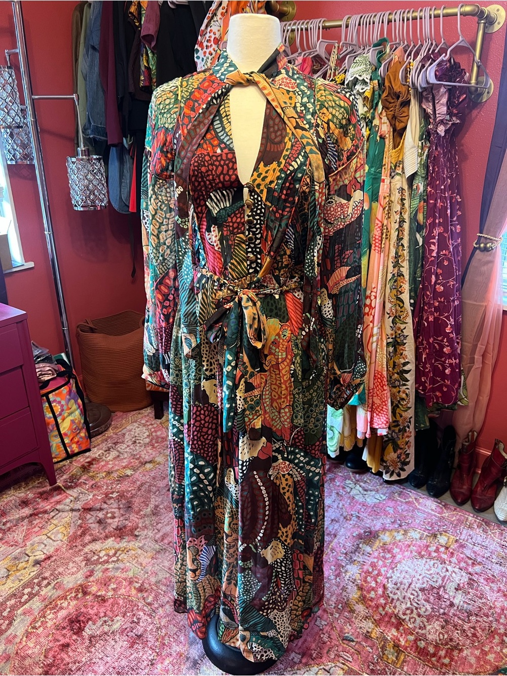 FARM Rio Vibrant Long Sleeve Dress